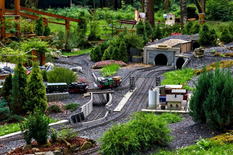 large scale outdoor train set